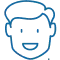 Smiling boy's face icon representing pediatric dental care and children's dentistry services.