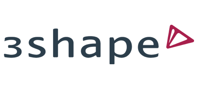 3shape logo with dark text and red triangular play button symbol