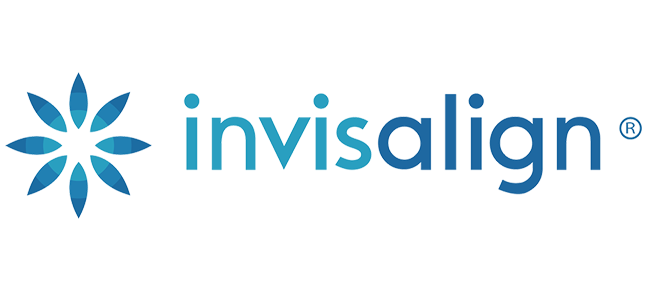 Invisalign logo featuring blue star icon and text, dental alignment brand.