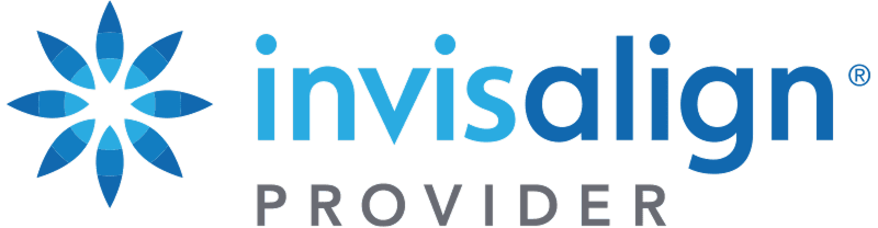 Invisalign Provider logo featuring blue star icon and text, dental practice certification mark
